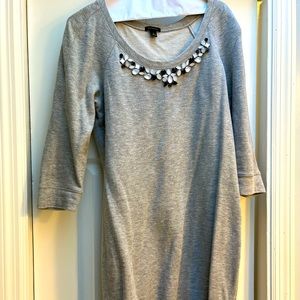 Ann Taylor Jewled scoop neck sweater dress